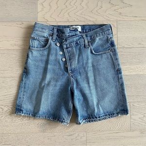 Agolde criss cross shorts momentum blue